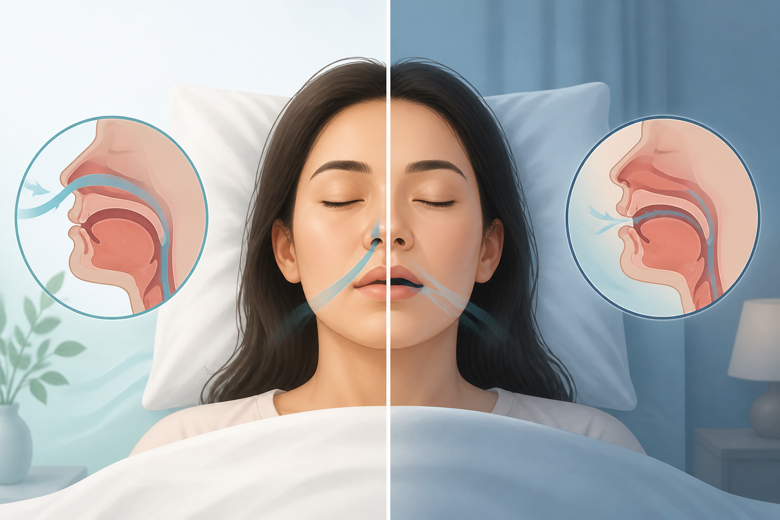 Nose versus mouth breathing during sleep