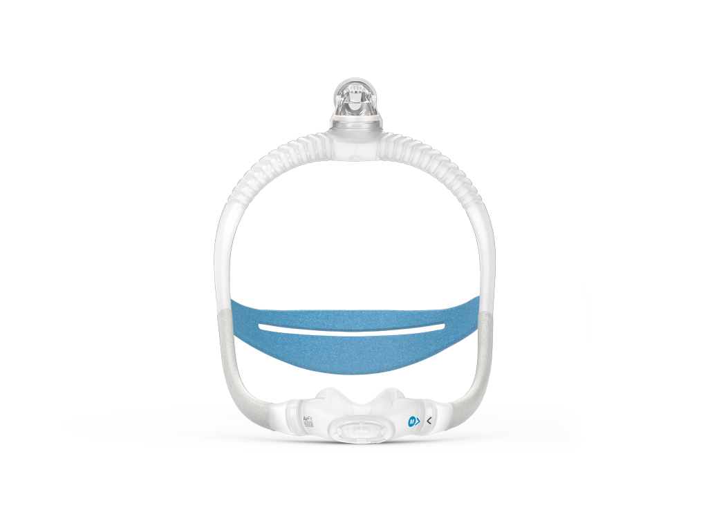 ResMed AirFit N30i nasal cradle CPAP mask with top-of-head tube, front view