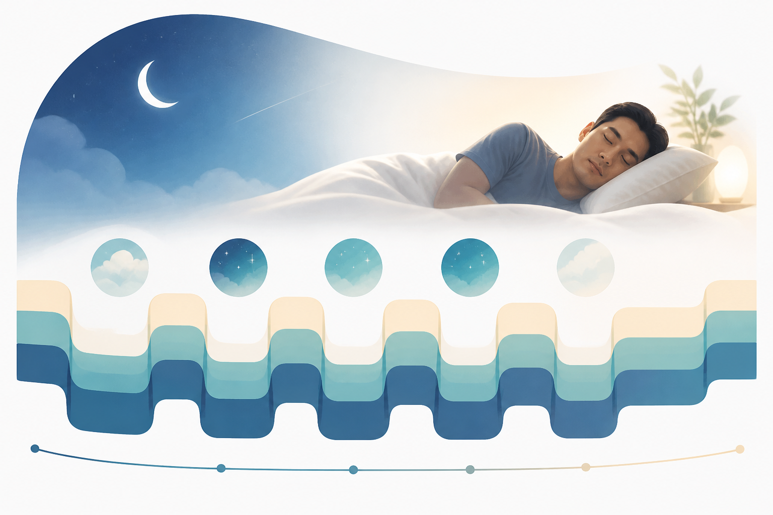 Sleep stages across one night