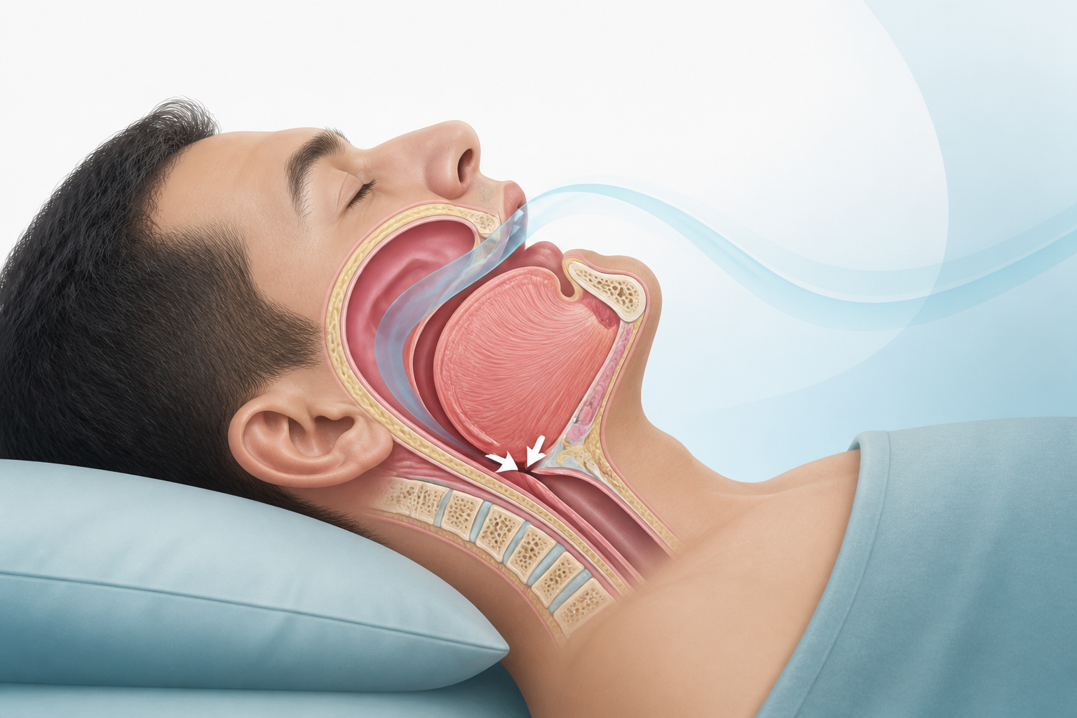 Collapsed airway during obstructive sleep apnea