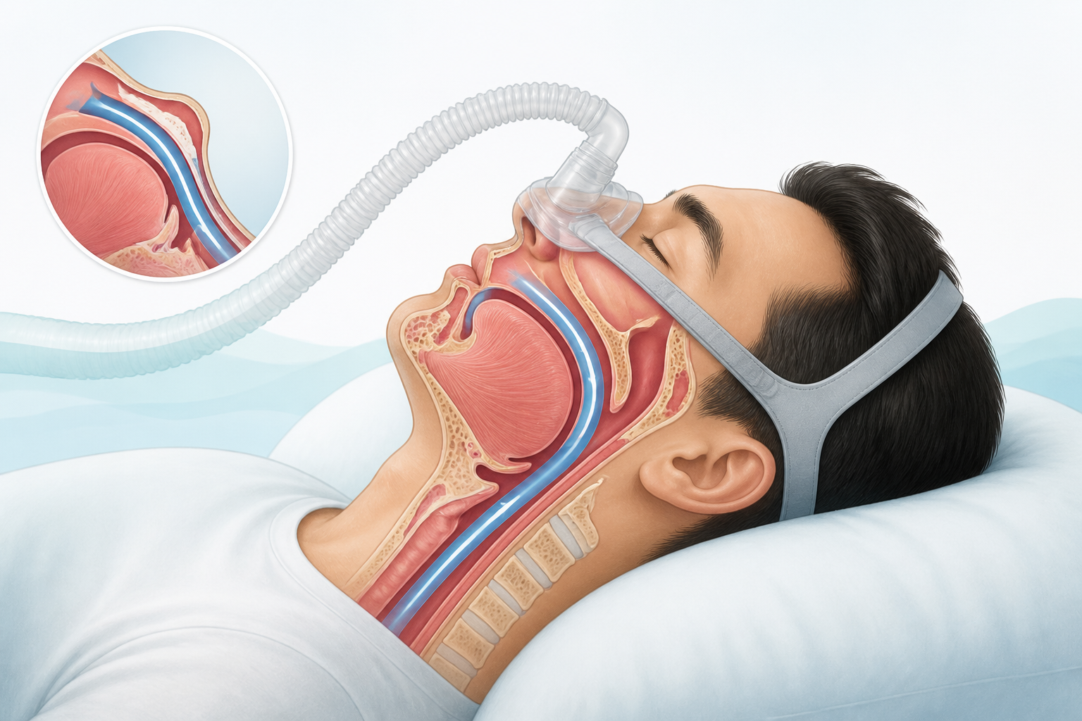 How CPAP pressure splints the airway open