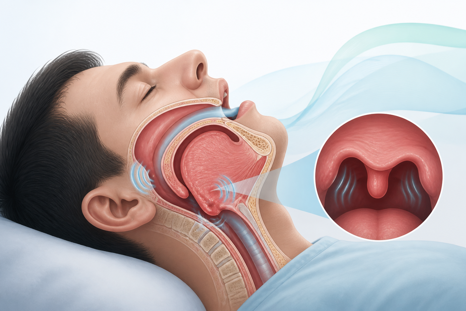 Snoring vibration of the soft palate